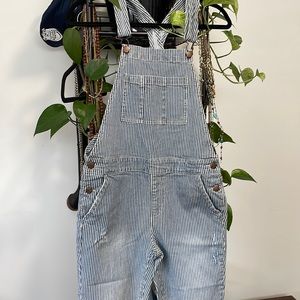 Forever 21 pinstripe skinny overalls